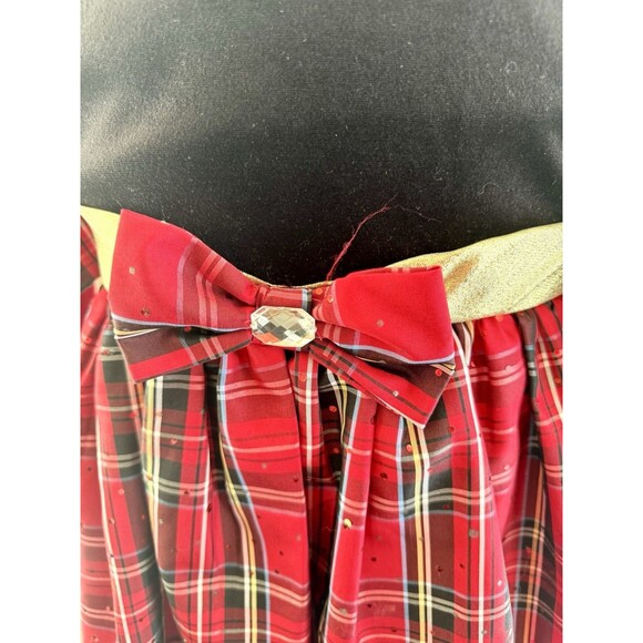 Dollie & Me Christmas Dress 6 Black Velvet Red Plaid Party Girls Holiday Outfit - Picture 2 of 6